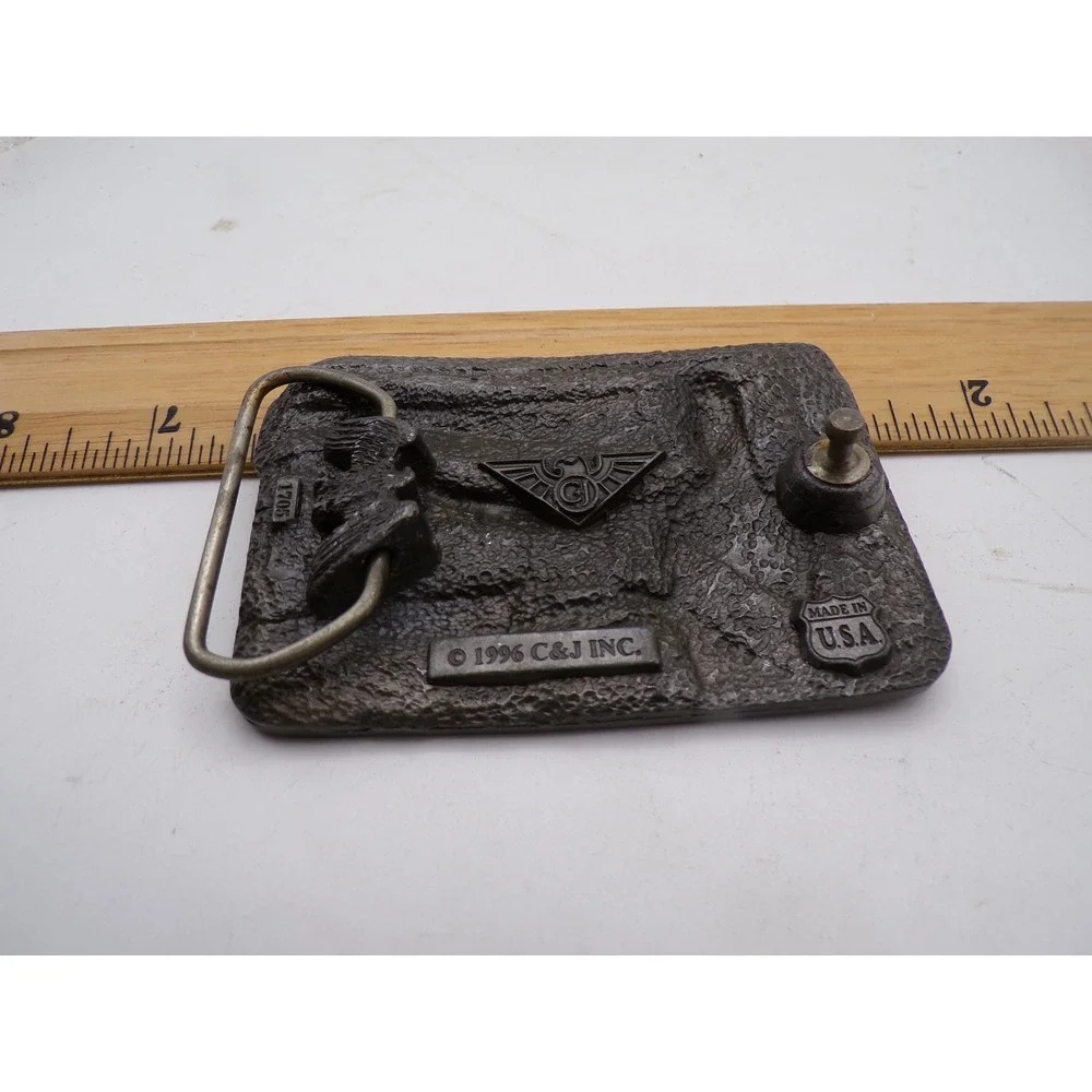 Vintage 1996 C&J Inc Auctioneer The Sound That Sells Belt Buckle Made in USA